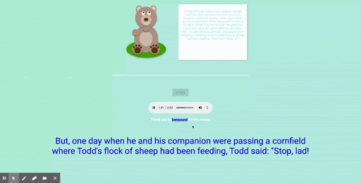 Barry the Bear works with a user to create a story