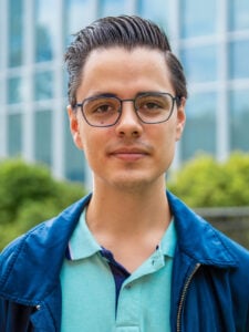 Héctor Manuel Ramírez Alatorre in front of Malone Hall.