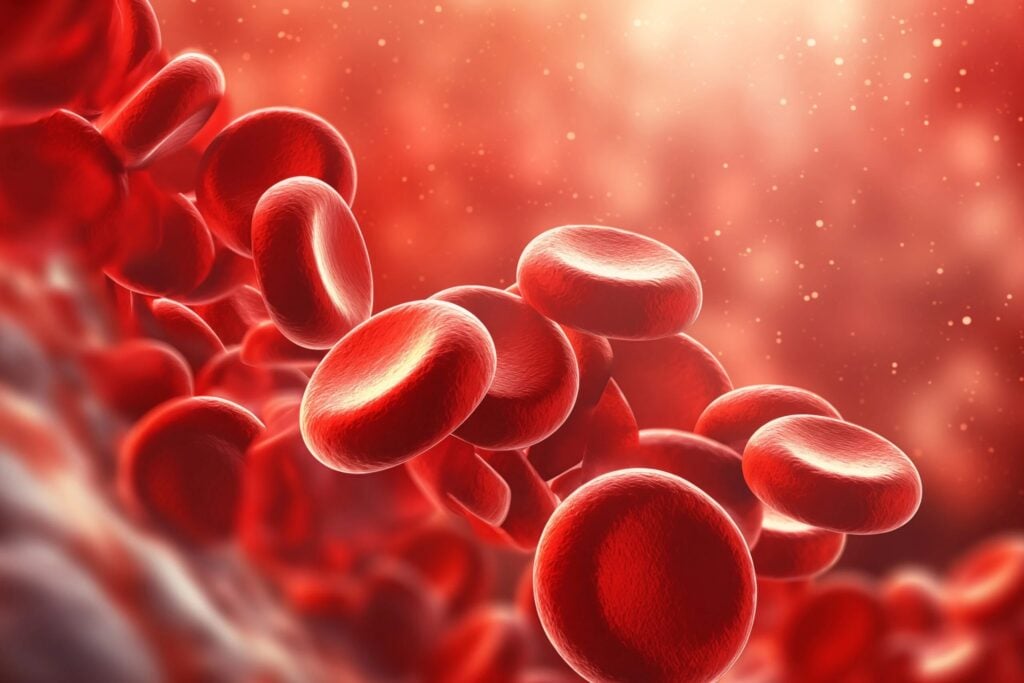 Computer rendering of blood cells.